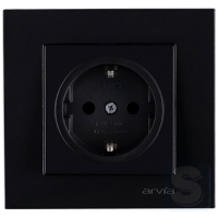 Розетка із заземленням 16A/220V Arvia Electric KAREN Чорний (20 07 2000 217)